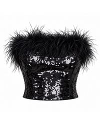 Room 24 - Helena Sequin Crop Top - Lyst