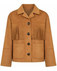 Yumi' - Faux Suede Tassel Jacket - Lyst