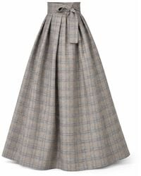 Nikka Place - Long Wool Skirt With High Waist And Bow - Lyst