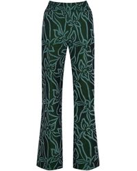Khéla the Label - Urban Jungle Pants With Flower Lazer Print On Denim - Lyst