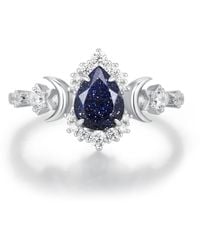 Azura Jewelry New York - Galactic Pear Cut Sandstone Ring Vermeil - Lyst