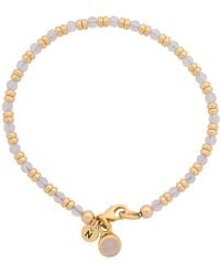 Nellou Jewellery - Neutrals Linear June Birthstone Bracelet Moonstone Plated Sterling - Lyst