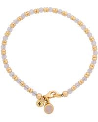 Nellou Jewellery - Neutrals Linear June Birthstone Bracelet Moonstone Plated Sterling - Lyst