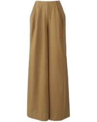 Solgo Atelier - Stelis Full Length Extra Wide Leg Pant With Fan-Out Stylized Front Pleats - Lyst