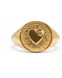 Cier - Diamond Heart Signet Ring - Lyst