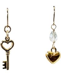Lexi Jewelry - Key To Your Heart Threader Earrings - Lyst