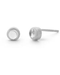 Nellou Jewellery - Neutrals Crystal Gem Dot April Birthstone Earrings Sterling - Lyst