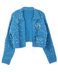 Saachi - Pearl Collared Open Cardigan - Lyst