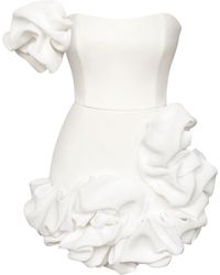POST MERIDIEM - Flounced Bottom One Shoulder Bustier Dress - Lyst
