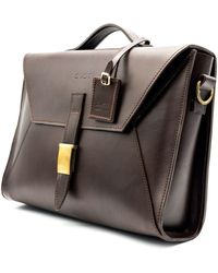 THE DUST COMPANY - Leather Briefcase Cuoio Havana - Lyst