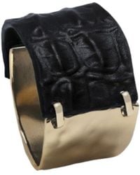 Saachi - Wild Ways Metal Leather Hook Bracelet - Lyst