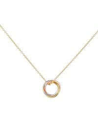 Auree Knightsbridge Three Colour Gold Vermeil Russian Wedding Ring Necklace - Metallic