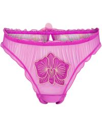 Empress Mimi - Orchidea Ruffled Brief With Flower Detail - Lyst