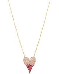 SHYMI - Large Pave Ombre Heart Necklace - Lyst
