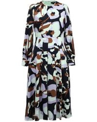 Smart and Joy - Macro Abstract Print Round Neck Dress - Lyst