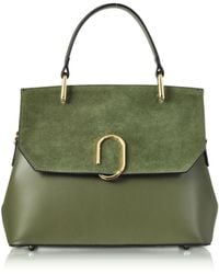 Le Parmentier - Thais Suede & Leather Satchel Bag - Lyst