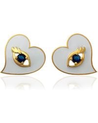 Milou Jewelry - Heart & Evil Eye Earrings - Lyst