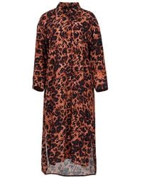 Conquista - Animal Print Midi Dress With Side Slits - Lyst