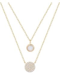 KAMARIA - Bezel Opal & Pave Disk Double Layering Necklace - Lyst