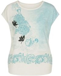 Conquista - Printed Short-Sleeve Top With Floral & Ornamental Motifs - Lyst