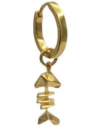 Frenvyrn - Mars 18K Vermeil Fish Bone Huggie Hoop Earring Single - Lyst