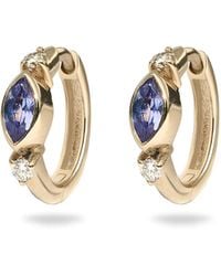 Zohreh - Tanzanite & Diamond Huggie Hoop Earring Pair 9K - Lyst