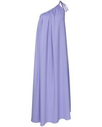 NAZLI CEREN - Odie One Shoulder Viskon-crepe Maxi Dress In Lilac - Lyst