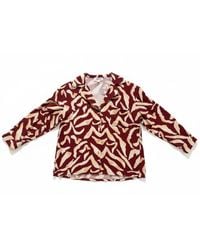 LAtelier London - Abstract Print Collared Blouse - Lyst