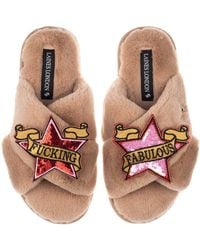 Laines London - Neutrals Classic Laines Slippers With & Fucking Fabulous Brooches - Lyst