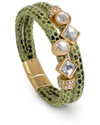 Saachi - Bling Charm Leather Scale Light Bracelet - Lyst