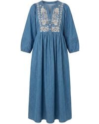 Adrift Clothing - Elodie Chambray Smock Dress - Lyst