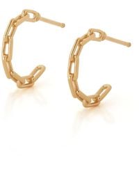 Nellou Jewellery - Link Hoop Earrings Plated Sterling - Lyst