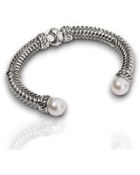 Daneila Léon - Sterling Freshwater Pearl & Ivory-Colored Enamel Cuff - Lyst