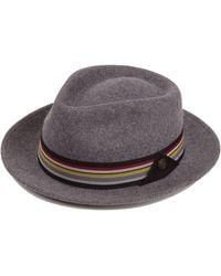 Dasmarca Hats - James Smoke Milange Felt Wide Brim Wool Felt Fedora Hat - Lyst