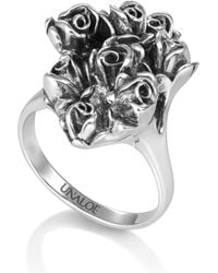 Unaloe - Sterling Rose Cluster Ring For – Sculptural Floral Statement Jewelry - Lyst