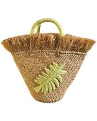 OhSun - Neutrals Lush Straw Fringe Mini Tote - Lyst