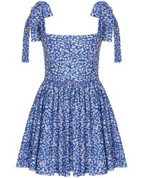 NAZLI CEREN - Audree Floral Print Poplin Mini Dress - Lyst