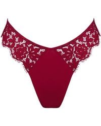 MONIQUE MORIN LINGERIE - Frisson Hi Leg Panty Bloodstone - Lyst