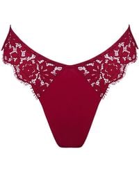 MONIQUE MORIN LINGERIE - Frisson Hi Leg Panty Bloodstone - Lyst