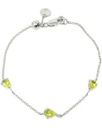 Harfi - Peridot August Birthstone Minimalist Sterling Bracelet - Lyst