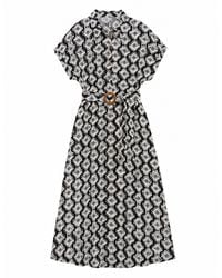 Yumi' - Viscose Midi Shirt Dress With Matching Belt - Lyst