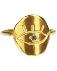Yvonne Henderson Jewellery Evil Eye Ring With Blue Sapphire - Metallic