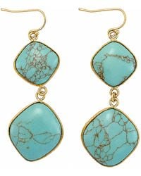 Rare Matters Jewelry - Modern Geometric Bezel Double Drop Earrings - Lyst