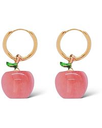 VALERIE CHIC - Cherry Quartz Apple Earrings Hoop - Lyst