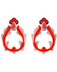 Gissa Bicalho - Handmade Acrylic Earring Hoops Petals Antique - Lyst