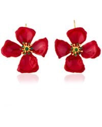 Milou Jewelry - Hibiscus Flower Earrings - Lyst