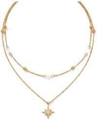 Elk & Bloom - 14K Double Star Satellite Pendant Necklace - Lyst