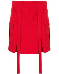 MAYAMU - Holbe Pleated Mini Skirt With Cargo Pockets - Lyst