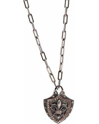Ebru Jewelry - Fleur De Lis Shield Necklace - Lyst