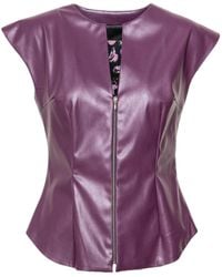ARTISTA - Nux Leatherette Zipped Top - Lyst